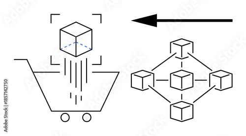 Blockchain technology. Blockchain transforming e-commerce through secure decentralized networks. Blockchain innovation for supply chain, digital transactions, and automated processes. Applicable to