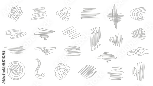 Collection of Hand-Drawn Scribble Elements and Sketchy Lines.