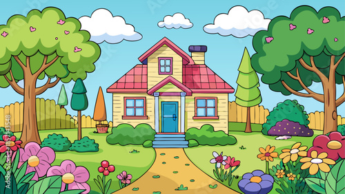 Charming cottage in a vibrant garden