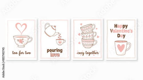 Valentine's Day tea cards with heartwarming messages