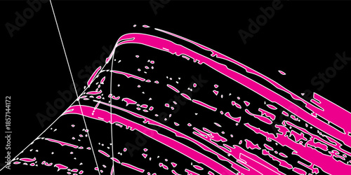 Red black brush stroke pattern car sticker, abstract banner, sporty lines, black ping color combination, brush stroke pattern, grunge motorsport racing design, Vector illustration.