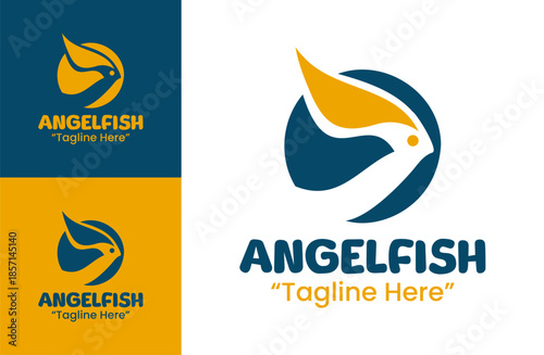 Angelfish Logo Modern Minimalist Ocean Identity