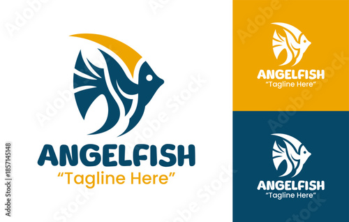 Angelfish Logo Modern Minimalist Fish Brand Mark
