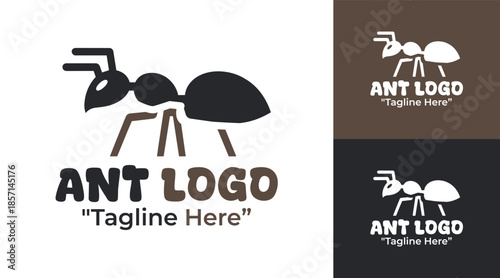 Ant Logo Modern Minimalist Insect Emblem