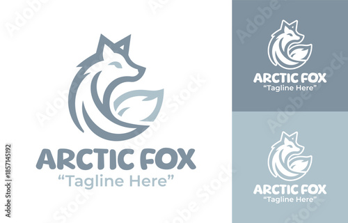 Arctic Fox Logo Modern Minimalist Wildlife Identity
