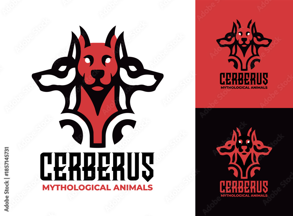 Αυτοκόλλητο Cerberus Logo Modern Minimalist Mythical Identity