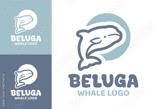 Beluga Whale Logo Modern Minimalist Arctic Identity