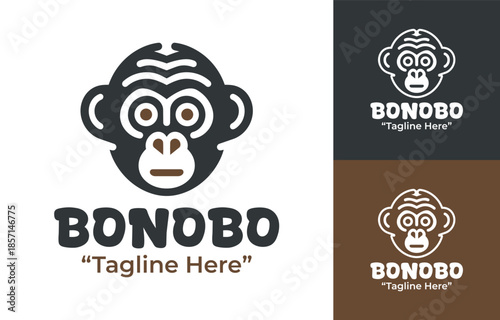 Obraz na plátně Bonobo Logo Modern Minimalist Primate Identity