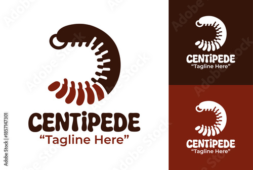 Centipede Logo Modern Minimalist Insect Branding