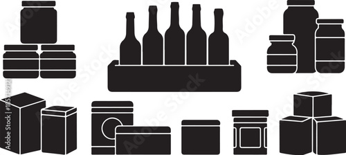 Collection of packaged food and drink