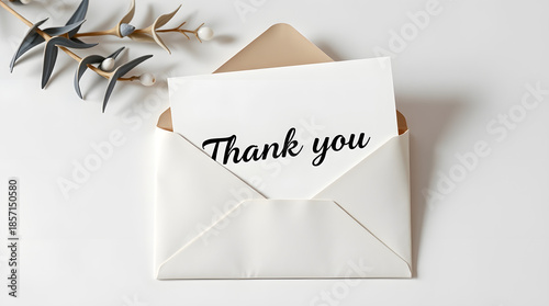 Thank You Envelope Flat Lay