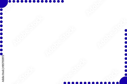 Simple blue dots border frame with white background. photo frame