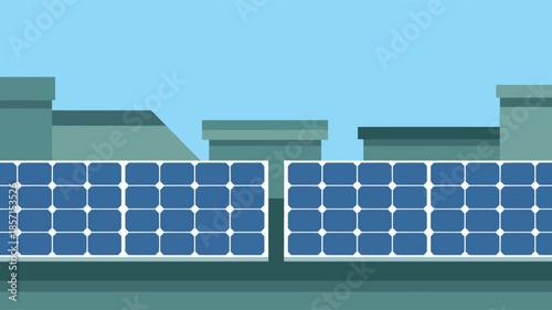 Solar panels installed on rooftop for renewable energy