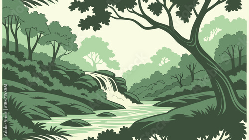 Serene forest stream