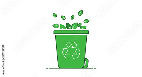 Eco-Friendly Recycling and Green Plant Growth Concept with Recycled Material