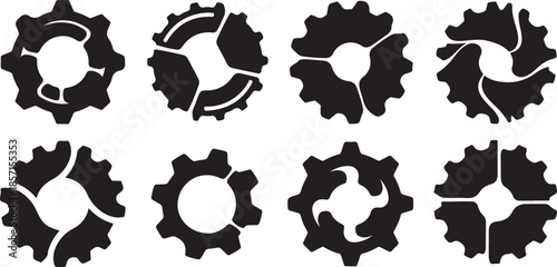 Gear icons set for mechanical design