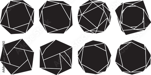 Set of geometric shapes in various forms