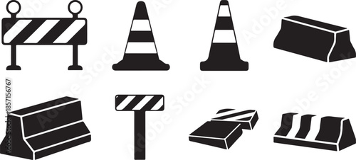 Road safety barriers and traffic cones
