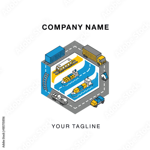 Logistics and Transportation Infographic Template Design.
