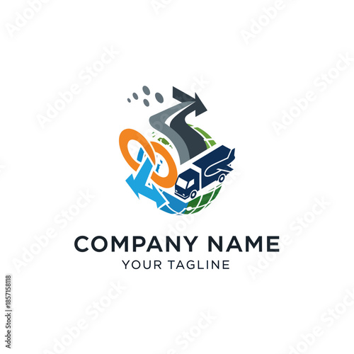 Corporate Logo Design with Arrows and Shapes.