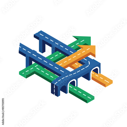 Multi Level Highway Interchange Roads.