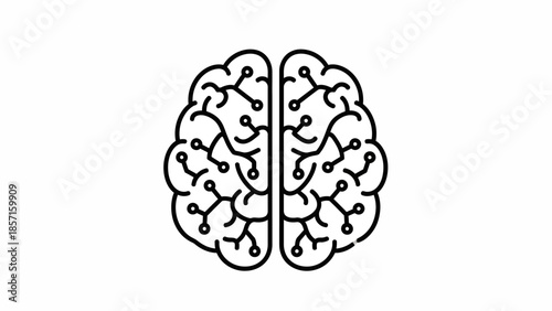 Stylized icon representing complex brain activity and neural connections, symbolizing thought, intelligence, and innovative technology concepts