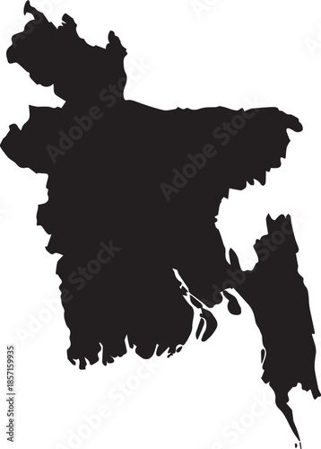 A silhouetted map of bangladesh showcasing the nation s geographical shape and borders