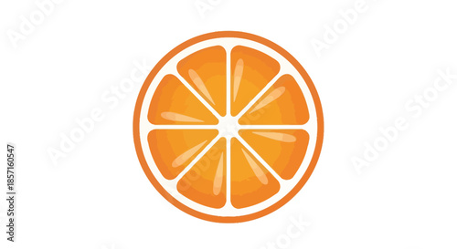 Digital Illustration of a Sliced Orange with Bright Colorful Segments for Refreshing Fruit Theme