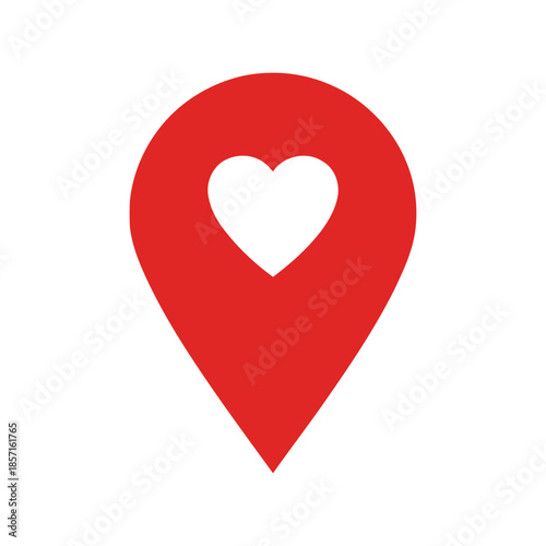 Red heart location icon love symbol Vector