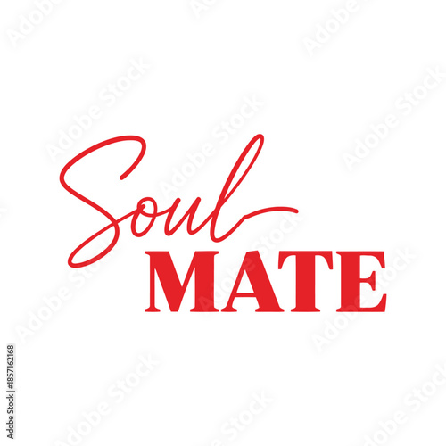 Romantic soul mate script typography design Vector