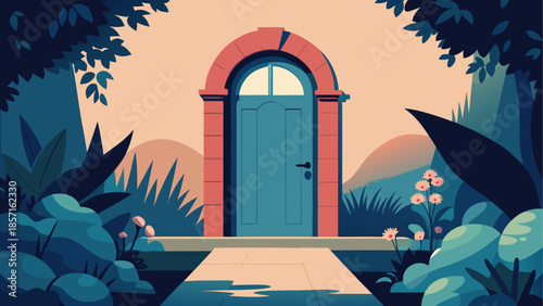 Mystical forest door