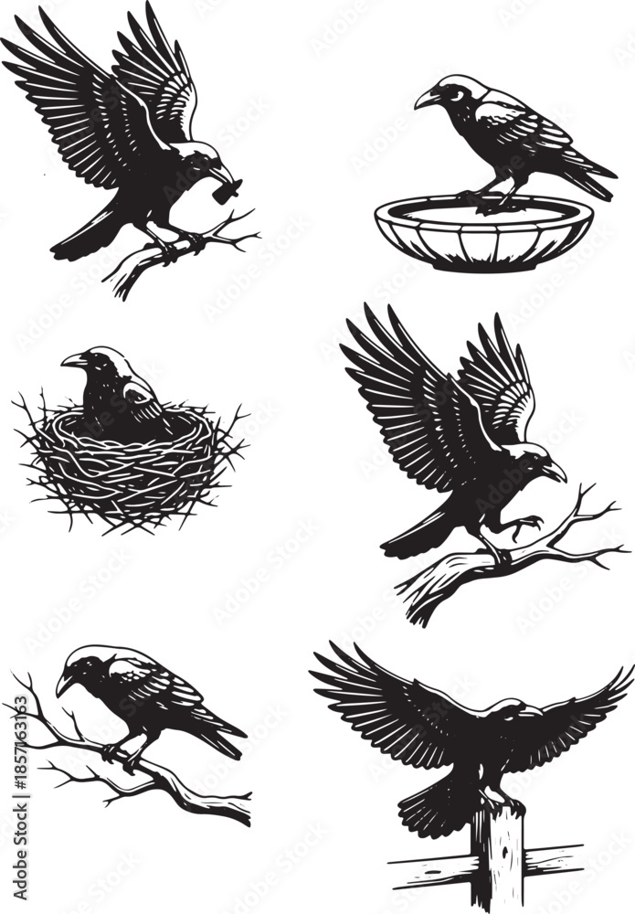 Obraz premium crow silhouette