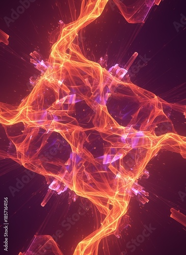 Futuristic Abstract Energy Knot with Glowing Light Flow