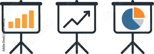 Business Charts on Easels