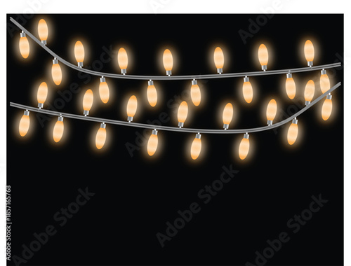 Holiday Decorative Hanging Lights Vector Christmas