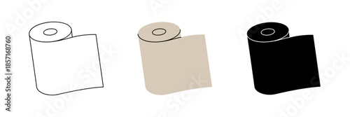 Paper napkin icon set. Hygiene toilet paper. Vector illustration