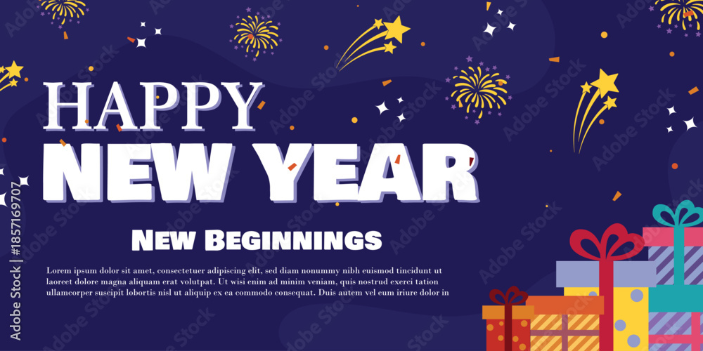 Naklejka premium Happy new year vector design template