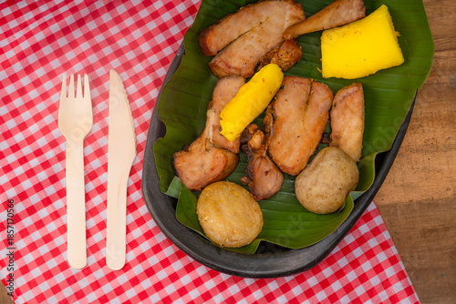 Roasted meat to the llanera