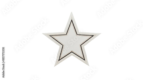 Modern geometric star shape with clean lines and subtle shading on transparent background