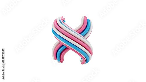 Transgender Flag Symbol Twisted Ribbons on transparent background