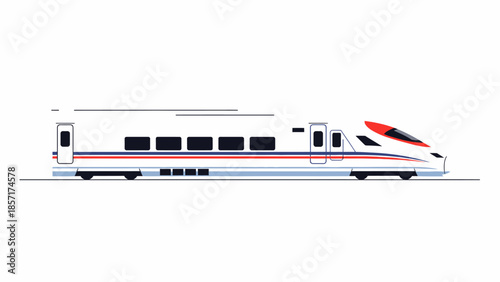 Modern High-Speed Train, Aerodynamic Design, Travel and Transportation Concept
