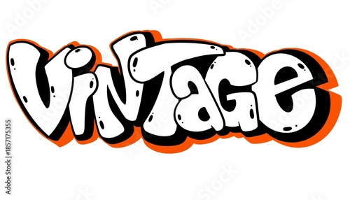 vintage letters, vintage graffiti with a cool bubble graffiti style and elegant colors