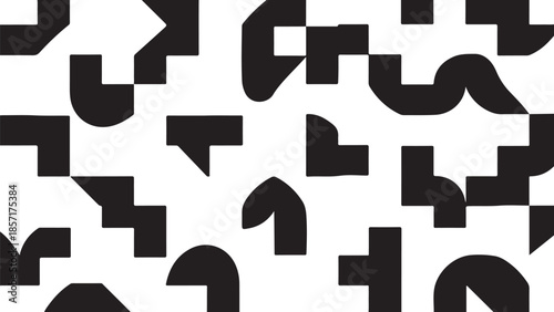 abstract black shapes on white background