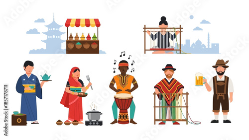 Diverse Cultures Celebrate Traditions: Music, Food, Crafts, and Beverages