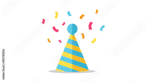 Birthday Party Hat with Confetti Celebration