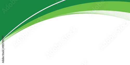 Abstract vector White and Green wave wide background banner, modern design