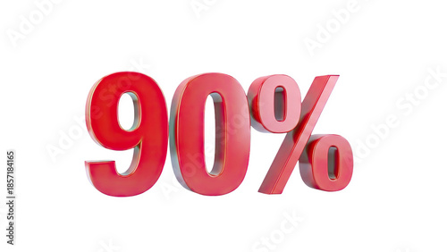 3D Red 3D 90 Percent Sign transparent background