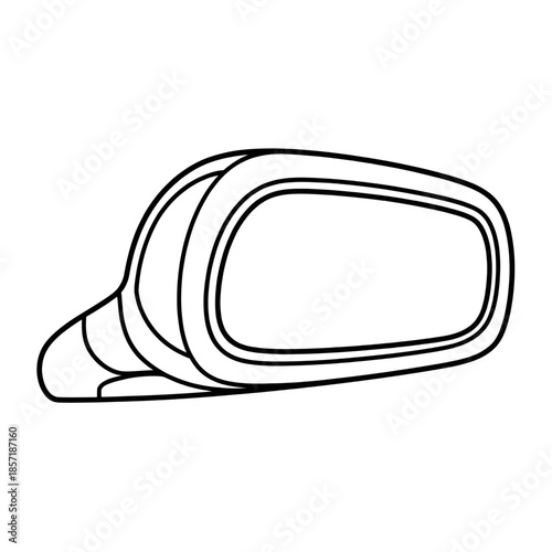 Car side mirror coloring page line art
