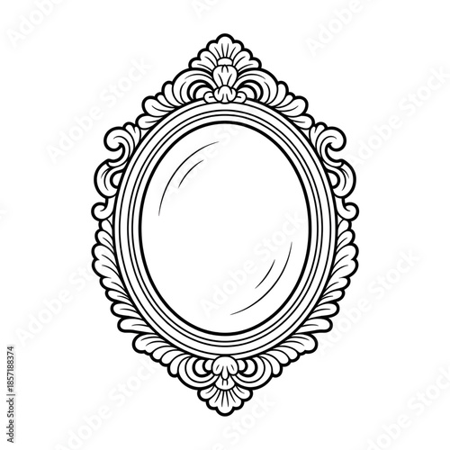 Mirror coloring page line art