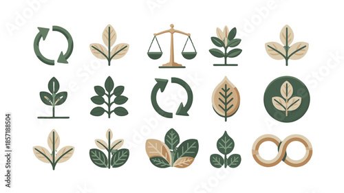 Various ecological concepts presented in artistic illustration.